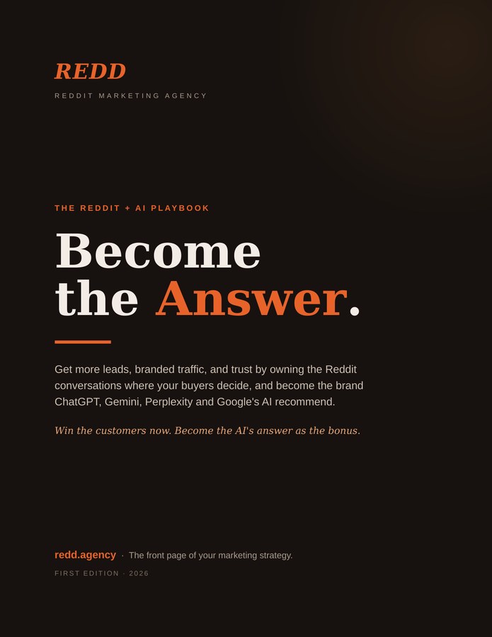 Cover of Become the Answer, the Reddit and AI playbook by REDD